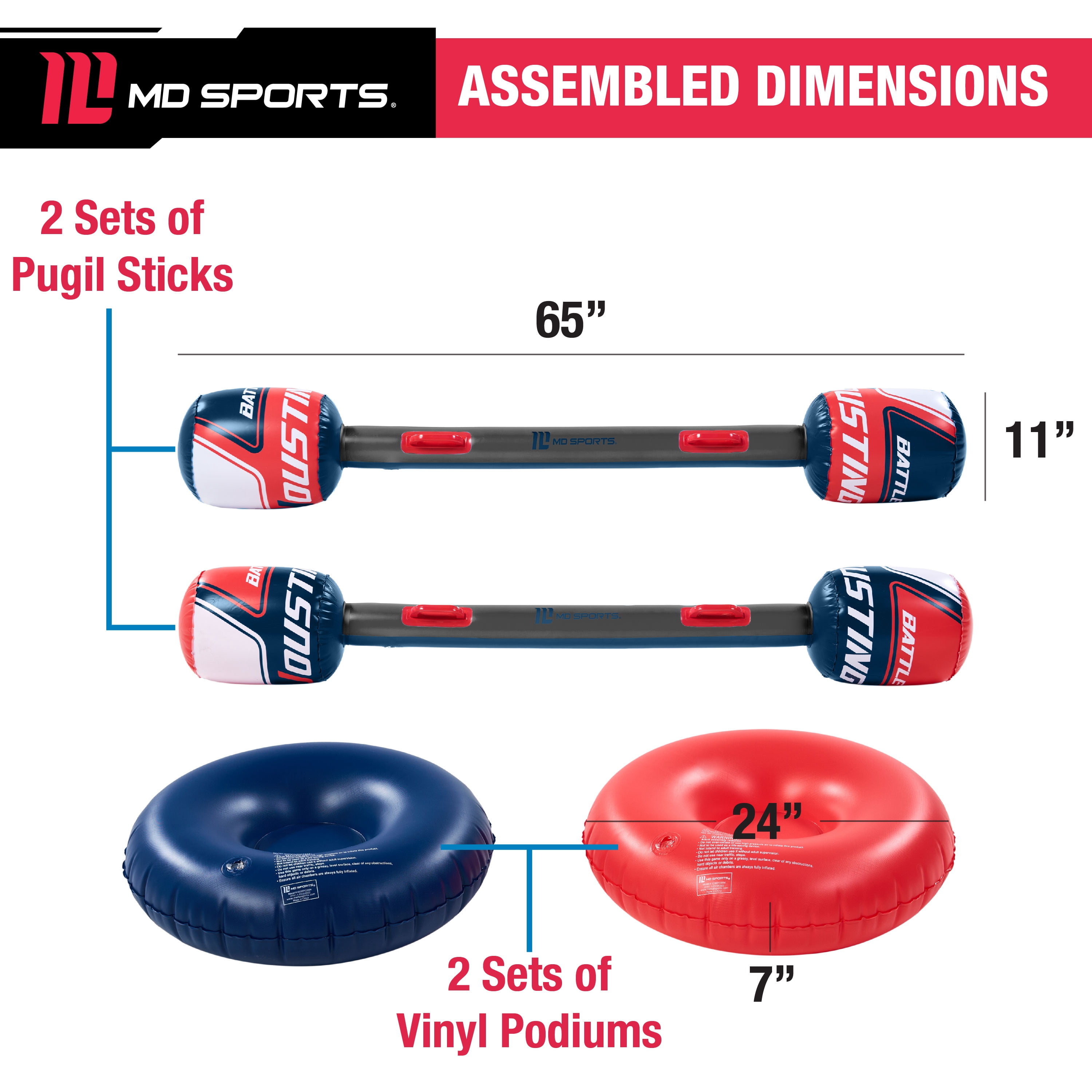 MD Sports Inflatable Warrior Jousting Lawn and Water Challenge