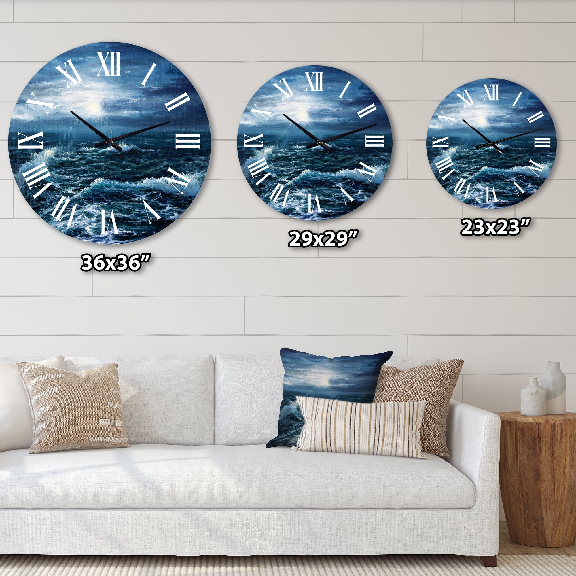 Designart 1 in Quartz Coastal Wall Clock