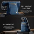 thumbnail image 2 of ELEHOLD Case for iPhone 16 Pro Max, Magnetic Wallet RFID Blocking Case,Leather Flip Cover with Card Holder,Blue, 2 of 11