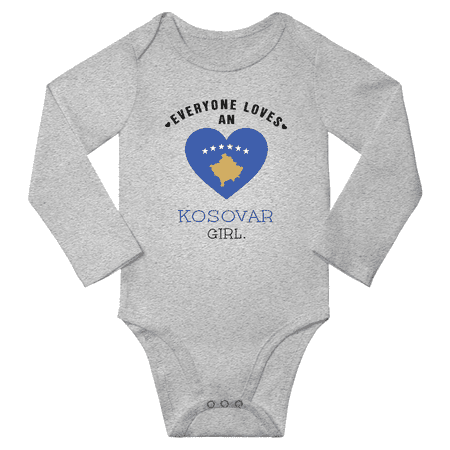 

Everyone Loves An Kosovar Girl Baby Long Slevve Bodysuit Outfits (Gray 18-24 Months)