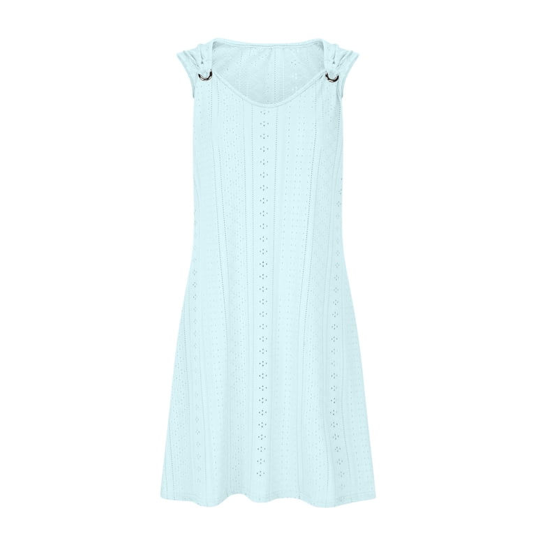 Successthop Womens Empire Waist Dresses Vintage Sleeveless Above Knee Clothes Ladies V Neck Loose Summer Dress Blue M, Women's, Size: Medium Successthop Womens Empire Waist Dresses Vintage Sleeveless Above Knee Clothes Ladies V Neck Loose Summer Dress Blue M, Women's, Size: Medium