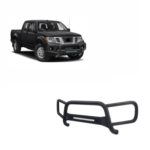 Black Horse - MODULAR BEACON FRONT RUNNER Bumper Guard With 20” LED Lights Textured Black Compatible with 2005-2021 Nissan Frontier-BFRN10