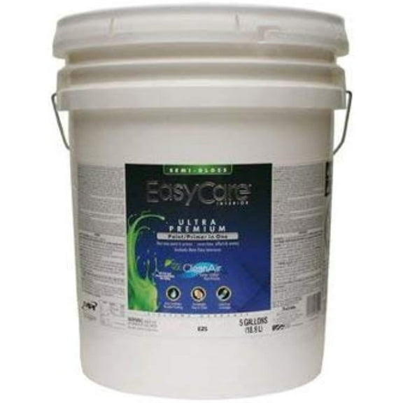 Ultra Premium Interior Paint & Primer, Pure White Pastel Base Latex Semi-Gloss, 5 Gallons