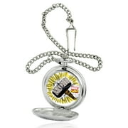 Thor Men's Silver Alloy Pocket Watch, Silver Chain