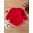 thumbnail image 3 of Valentine's Day Infant Girls Romper Sweatshirts Letter Heart Print Long Sleeve Crew Neck Jumpsuits Autumn Winter Baby Bodysuits, 3 of 8