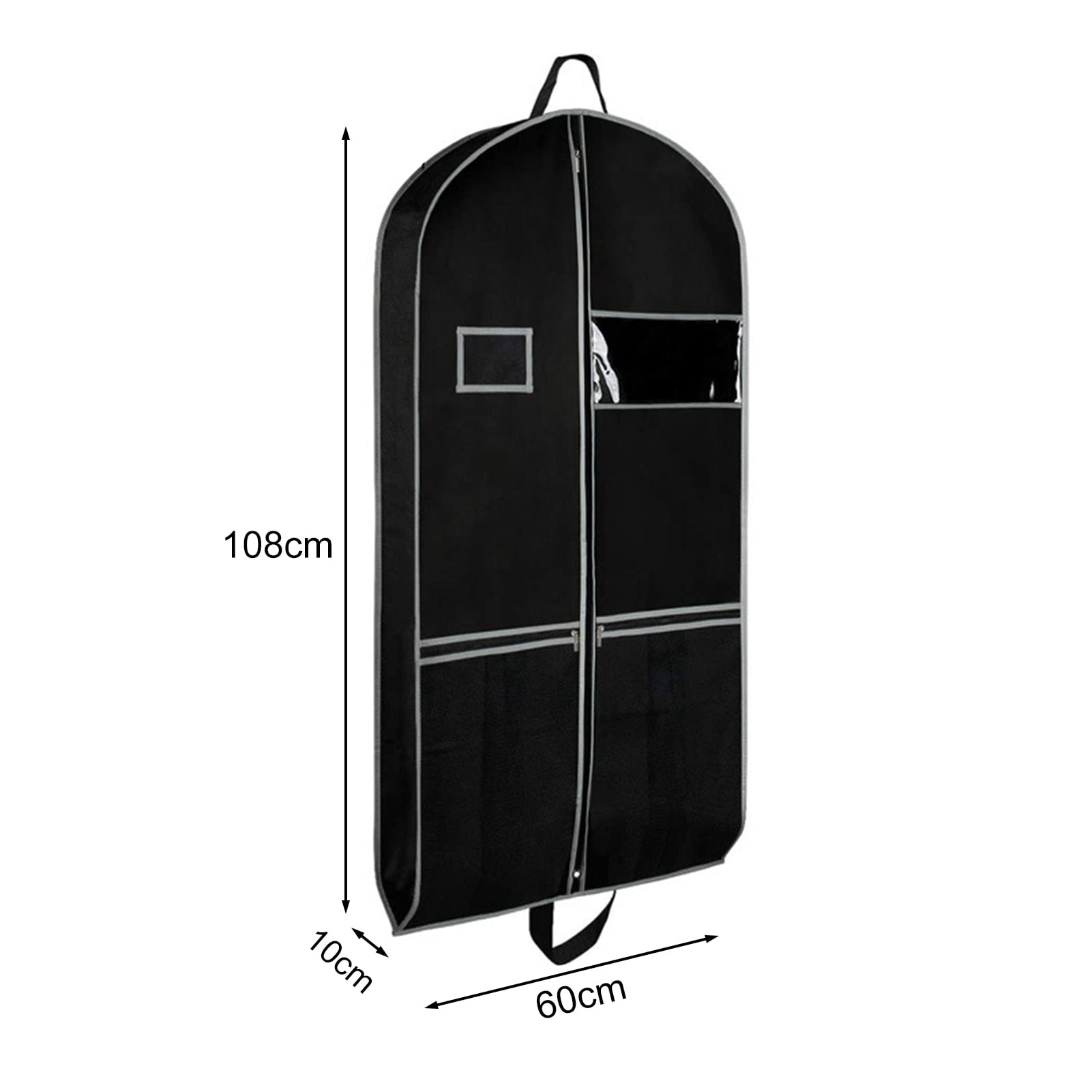 Pnellth Non-woven Fabric Clothing Dust Cover Travel Heavy-Duty Garment Bag with Pockets Clear Window Waterproof Label Foldable Dust-Proof Suit Bag