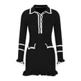 thumbnail image 5 of Meichang Bodycon Sweater Dress for Women Long Sleeve Collar V Neck Button Up Knit Dresses Elegant Slim Fit Work Mini Dress, 5 of 8