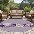 thumbnail image 5 of Spring Flowers Round Area&nbsp;Rug 5ft Watercolor Purple White Rose Daisy Floral Leaf Purple Non-Slip&nbsp;Washable Circle Rugs Soft Felt Indoor Floor Mat for Bedroom Kitchen Living Room Bathroom, 5 of 9