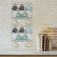 thumbnail image 4 of 3-Tier Metal Wall Mounted Coffee Cup Holder with 10 Hooks, Silver (Set of 2), 4 of 6
