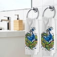 thumbnail image 4 of Dreamtimes Animal Peacock Hand Towels, 2 PCS Bath Towels Absorbent Soft 100% Combed Ring Spun Cotton Bathroom Towel Kitchen Dishwashing Towels Hotel Spa Towels 16 x 30 inches, 4 of 7