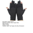 thumbnail image 7 of comerut 1 Pair Touch Screen Extended Wrist Strap High Elasticity Copper Fiber Gloves Unisex Open Two Fingers Shockproof Non-Slip Sports Gloves, 7 of 7