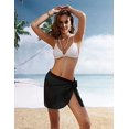thumbnail image 2 of Pareos cortos para mujer, envoltura de playa, envolturas de bikini transparentes, cubiertas de gasa para trajes de baño, negro Rojo Verde, 2 of 5