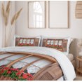thumbnail image 6 of Ambesonne Boho Duvet Cover Sets, European Rustic Shutters, 2-King, Brown White Red, 6 of 7
