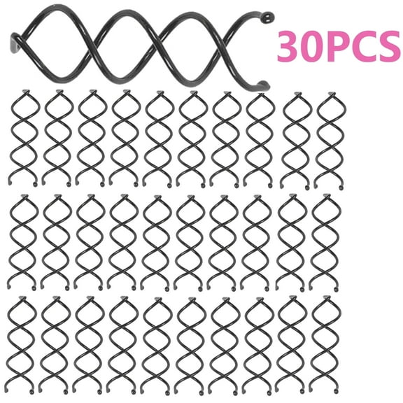 Bobby Pins - 30 Pack - Black - 1.95 Inches - Beautiful Twist Hair Accessories for Women and Kids - Easy Bobby Pins for Fast and Secure Buns, Messy Styles, and Updos