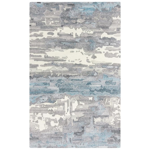 Alora Decor Spirit 5' x7'6" Abstract Gray/Ivory Hand Tufted Area Rug