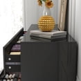 thumbnail image 6 of ChVans 9 Drawer Dresser for Bedroom, 59" Wide 41" Tall Modern High Gloss Dresser with Wood Chest of 9 Drawer Handle Free, Large Black Malm Dresser for Bedroom, Living Room, Entryway, Hallway, 6 of 8