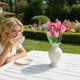 thumbnail image 5 of Ramo de flores de seda de tulipanes artificiales - Tallos de tulipán sintéticos para arreglos florales de boda, centros de mesa para la decoración de despachos en casa, de una sola pieza, 5 of 9