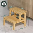thumbnail image 6 of Bambloom Bamboo Two Step Stool for Adults and Kids, Bed Stepstool with Anti-Slip Bottom, Heavy Duty for Kitchen, Bathroom, Bedside Step Stool, Wooden Step Stairs 300 lbs Capacity,Bamboo, 6 of 7