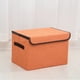 thumbnail image 4 of Cubo de almacenamiento plegable grande con tapa - Organizador de 24 L con asas para armario, azul, naranja, café y rosa, 36,5 x 24,8 x 24,8 cm, 4 of 7