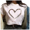 thumbnail image 2 of Pompotops T-shirt Décontracté à Manches Courtes pour Femmes, Col Rond Imprimé, Ample, 2 of 9