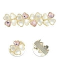 thumbnail image 3 of Unique Bargains 1 Pc Heart Flower French Barrette Hair Clips Hairdo Clip for Home Gold Tone Pink, 3 of 5