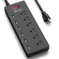 thumbnail image 1 of HITRENDS Protector contra sobretensiones de regleta de enchufes con 6 Salidas de CA y 6 Puertos USB, 1 of 7