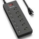 thumbnail image 1 of HITRENDS Protector contra sobretensiones de regleta de enchufes con 6 Salidas de CA y 6 Puertos USB, 1 of 7