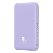 Baseus Magnetic 5000mAh Power Bank, Wireless Portable Charger for iPhone 17/16/15/14, Fast Charging Battery Pack, Purple