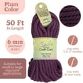 thumbnail image 3 of Cora’s Cotton Craft Cord – Twisted Macramé Cord, Plum, 6 mm, 50 Ft, Super Bulky Weight, 75% Cotton, 3 of 7
