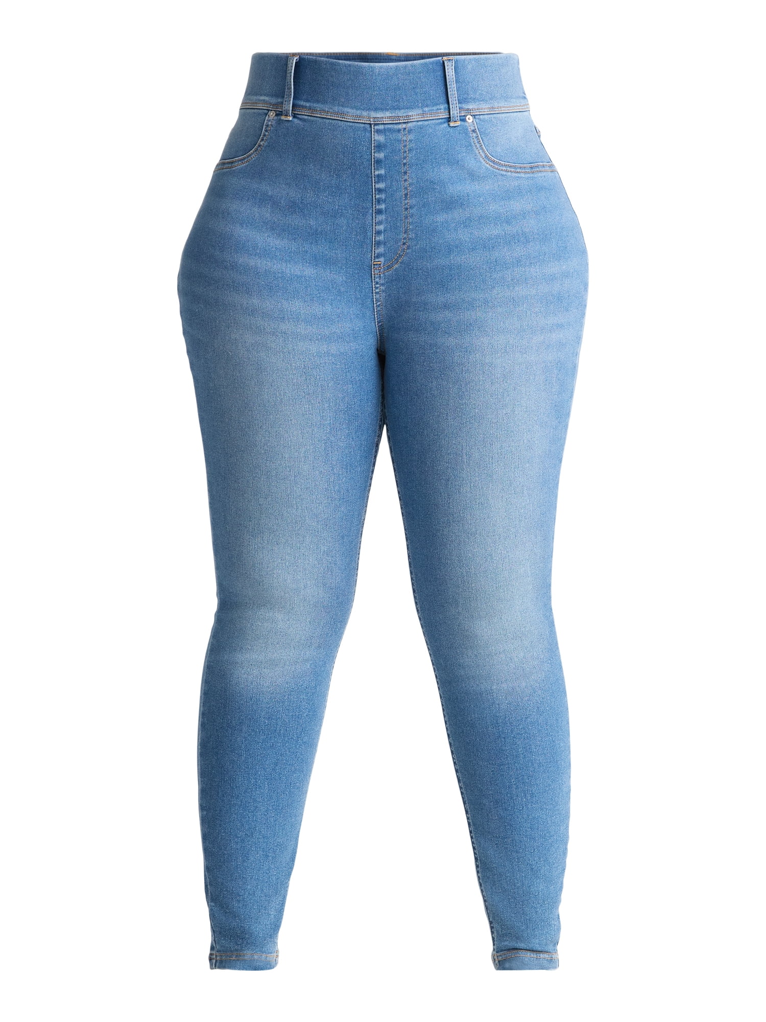 Terra & Sky Women's Plus Size High Rise Jeggings, 2-Pack, 28" Inseam, Sizes 0X-5X