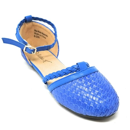 

Women Ballerina Ballet Flats Slip-Ons Braided Loafers Shoes /w Ankle Strap