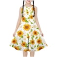 thumbnail image 2 of SGFCWSX Girls Sleeveless Dress Print Round Neck Casual A-Line Summer Dresses for Teens Yellow Size 13-14 Years, 2 of 6