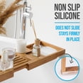 thumbnail image 3 of SereneLife Luxury Bamboo Bathtub Caddy, Extendable & Adjustable Tray W/ Device/Book Holder, Natural, 3 of 8