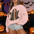 thumbnail image 2 of Unir Women's Halloween Patchwork Ghost Layering Pullover Crew Neck No Hood Sweatshirt Long Sleeve Casual Top 1PC S-XXL Plus Size Friendly, 2 of 4