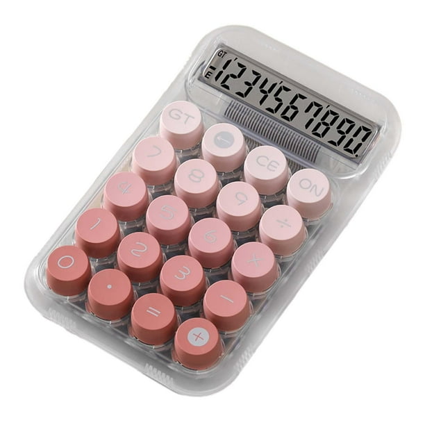 Calculadora de teclado mecánico Calculadora de escritorio de 10 dígitos Calculadora portátil Linda Fácil de usar Rosa