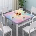 thumbnail image 3 of Dreamy Pastel Sky Square Fitted Tablecloth with Elastic Edge,Square Table Cover,Washable Elastic Table Cover for Home Kitchen Party Decor 34"x34", 3 of 6