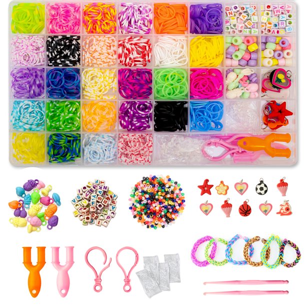 TOYSURY Rubber Bands for Bracelets 28 Colors Bracelet Making Kit Rubber