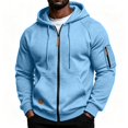thumbnail image 2 of IAJDKMEK Men's Multi-Pocket Zip Up Hoodie - Lightweight Jacket for Sports, also Works as a Cozy Sweatshirt for Everyday Wear, Travel Friendly, 2 of 9