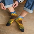 thumbnail image 3 of Pofeuu Sky Golden Sunflower Field Print 30cm Socks, Adult Running Hiking Socks for Youth and Adult, 3 of 7