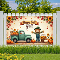 thumbnail image 3 of Colorful Leaves Happy Fall y'all Pumpkins Vintage Truck Sunflowers Autumn Harvest Banner for Thanksgiving Decoration Seasonal Party Indoor Outdoor, 3 of 9