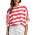 thumbnail image 1 of cfhntfmh Chandails pour Femmes Ample Col Rond Imprimé Chandail Hauts Automne Détente Manches Longues Vêtements de Mode, 1 of 6