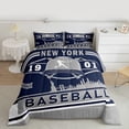 thumbnail image 2 of Manfei Boys Baseball Game Bedding Comforter Set,New York City Slihouette Twin Comforter Sets,Ball Sport Lover Bedding Set For Teens Boy,Microfiber Bedroom Decor Reversible,2-Piece, 2 of 8