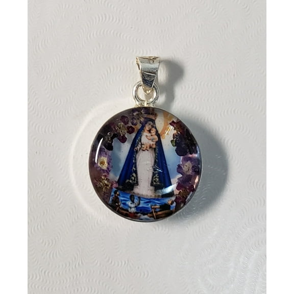 Medal of Our Lady of Charity - Caridad del Cobre   Flowers - Guadalupe Collection
