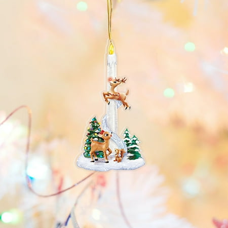 

Christmas Snowman Candle Holder Animal Acrylic Pendant Christmas Tree Ornaments green