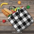thumbnail image 4 of Easygdp White And Black Plaid Bolsa Tote para Mujer, Bolso de Hombro para Trabajo, Playa, Viajes, Compras y Supermercado, 4 of 6