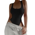 thumbnail image 2 of EGNMCR Womens Unitard Bodysuit Workout Rompers Solid Color One Piece Summer Halter Outfits Shorts Jumpsuits Gym Yoga Fashion Clothes, 2 of 5