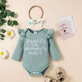 thumbnail image 3 of U·nikaka Infant Baby Girls Clothes Set Letter Print Romper +Pant +Headband Outfits 3PCS (0-18 Months), 3 of 8