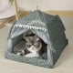 thumbnail image 5 of Cama cueva para mascotas para gatos y perros - tienda cerrada interior-exterior con diseño portátil, gris o rosa, 13x13x13 pulgadas, 5 of 6