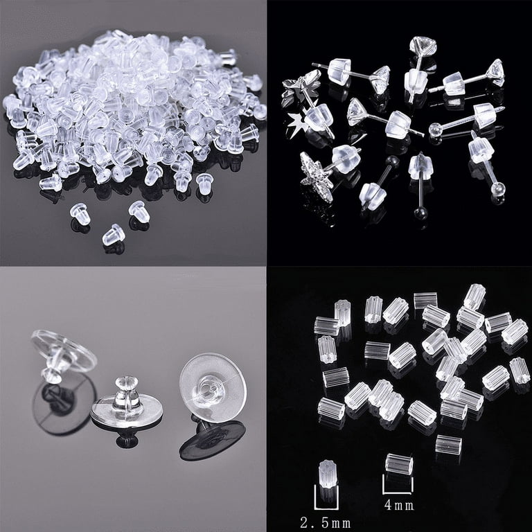 ONEPIC Silicone Earring Backs Hypoallergenic Clear Stud and