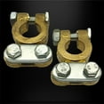 thumbnail image 5 of Brass Battery Terminal Connector Clamps, Ampper Top Post Battery Terminals Set for Marine Car Boat RV Vehicles (1 Pair), 5 of 5